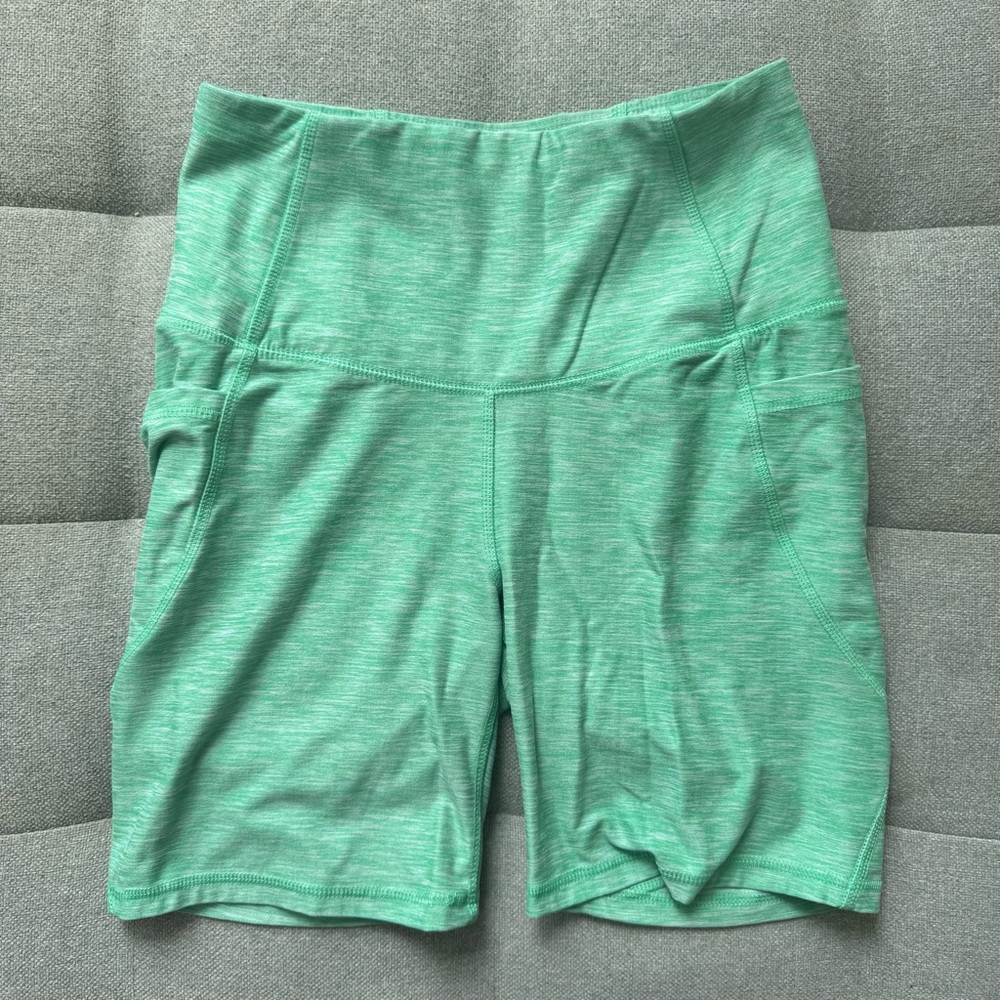 All in Motion Bright Green High Rise Bike Shorts with Pockets